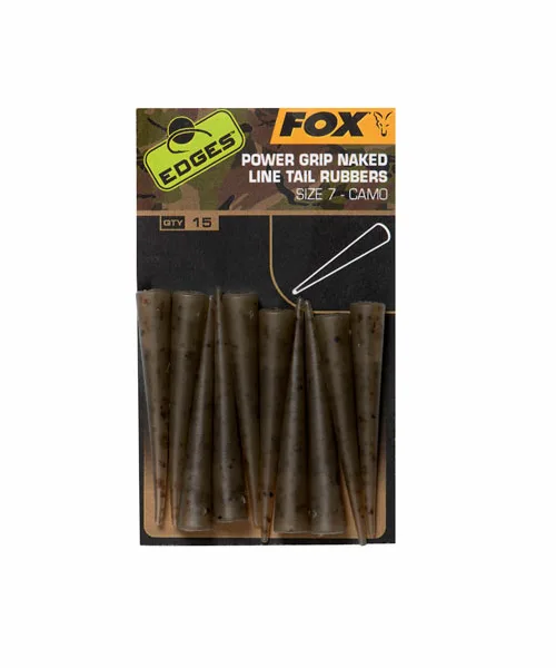 Fox EDGES™ Camo Power Grip Naked Tail Rubber vel.7 10kom - Tail Rubbers (CAC778)