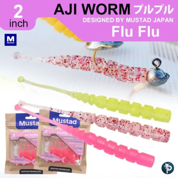 Mustad Aji Worm Plu Plu 5cm 15kom