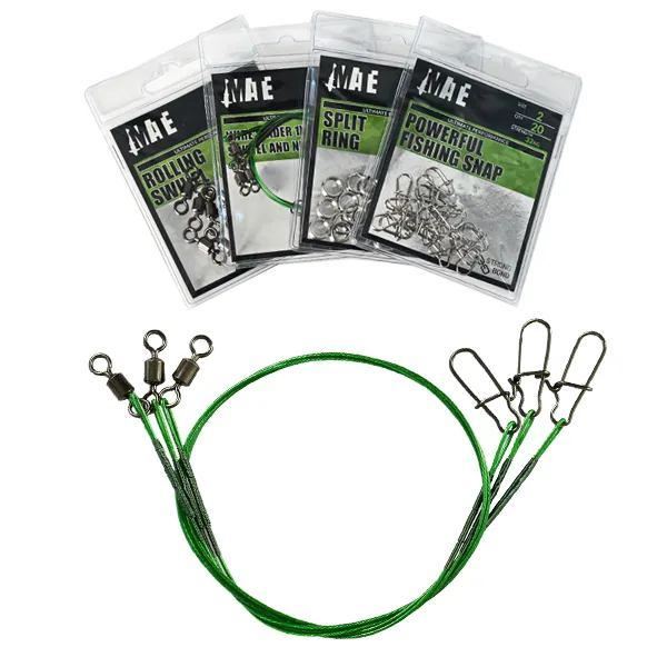 MATE Wire Leader 1x7 Rolling Swivel and Nice Snap Green 3kom sajlice