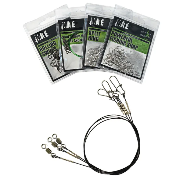 MATE Wire Leader 1x7 Rolling Swivel and Nice Snap Black 3kom sajlice