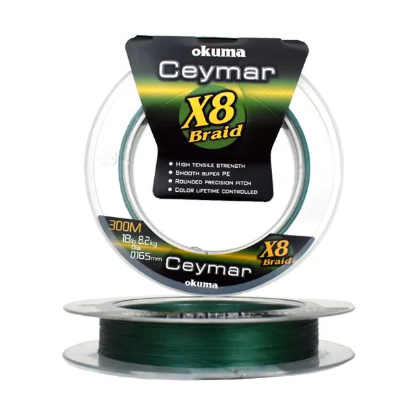 Okuma Ceymar Braid x8 300m 0,28mm 16kg Green struna za ribolov