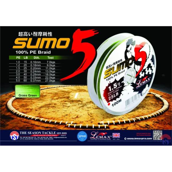 Lemax Braid 100% SUMO 5 - 30lb 0.23mm 100m