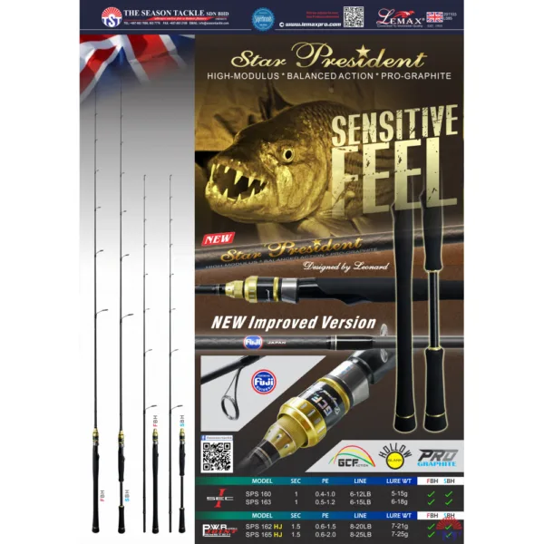 Lemax Rod Star President 8-20lb FUJI-SPS 162HJ #FBH 189cm 7-21gr štap za ribolov