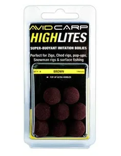 AVID CARP HIGHLITES - 14mm BROWN (AVHL/14BR)