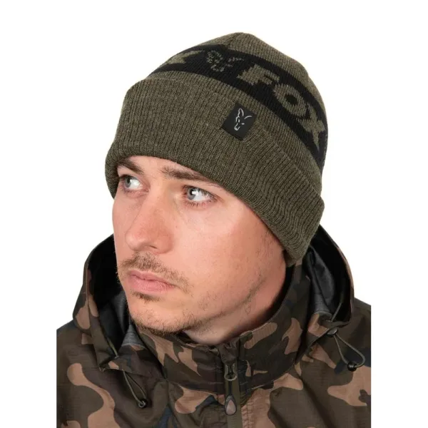 Fox Collection Beanie Hat - Green & Black (CHH020)
