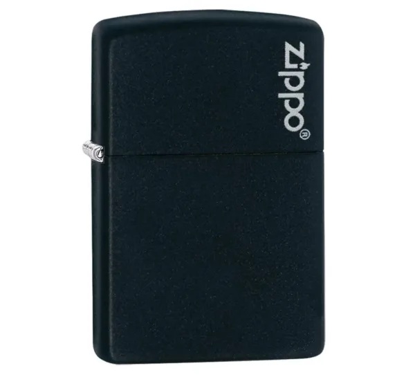 218ZL Zippo Windproof Lighter Black Matte W/ Logo