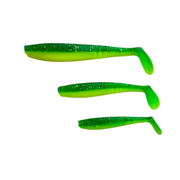 CL9124Cline Thin Shad Paddletail 10cm UV Green/Lime Silikonsk varalice