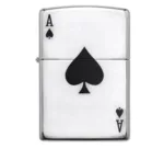 24011 Zippo Windproof Lighter Simple Spade Design High Polish Chrome