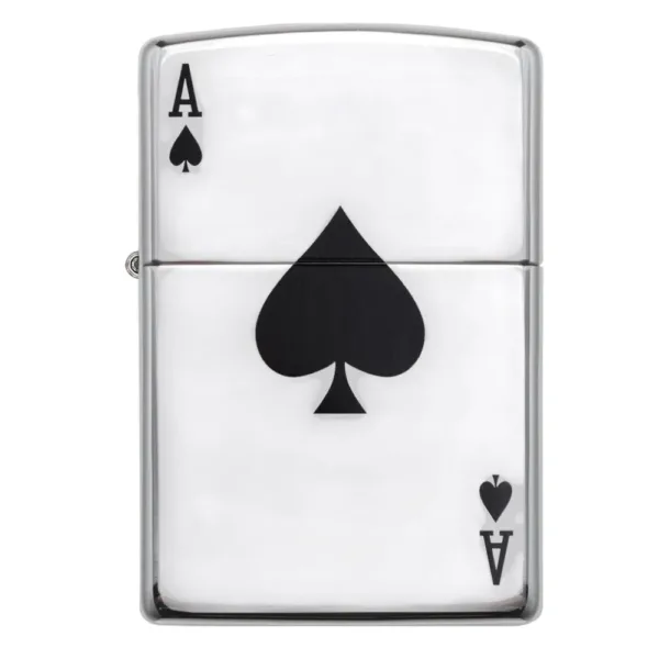 24011 Zippo Windproof Lighter Simple Spade Design High Polish Chrome