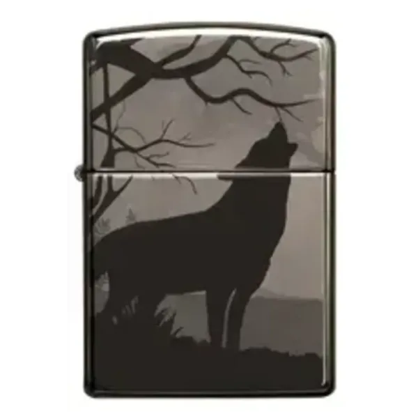 49188 Zippo Wolves Design Black Ice
