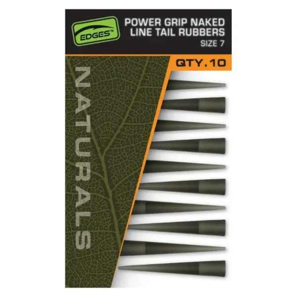 CAC844 Fox EDGES™ Naturals Power Grip Naked Line Tail Rubbers - Size 7