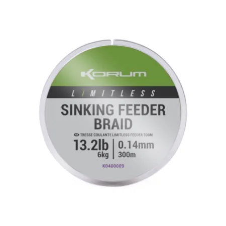 K0400010 KORUM Limitless Sinking Feeder Braid 300m 0,16mm